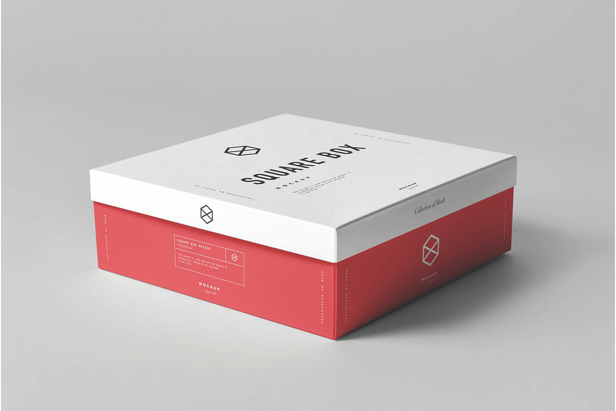 Square Shoe Box Mockup, a Packaging Mockup by DesignRushMarket (Photo 7 of 7)