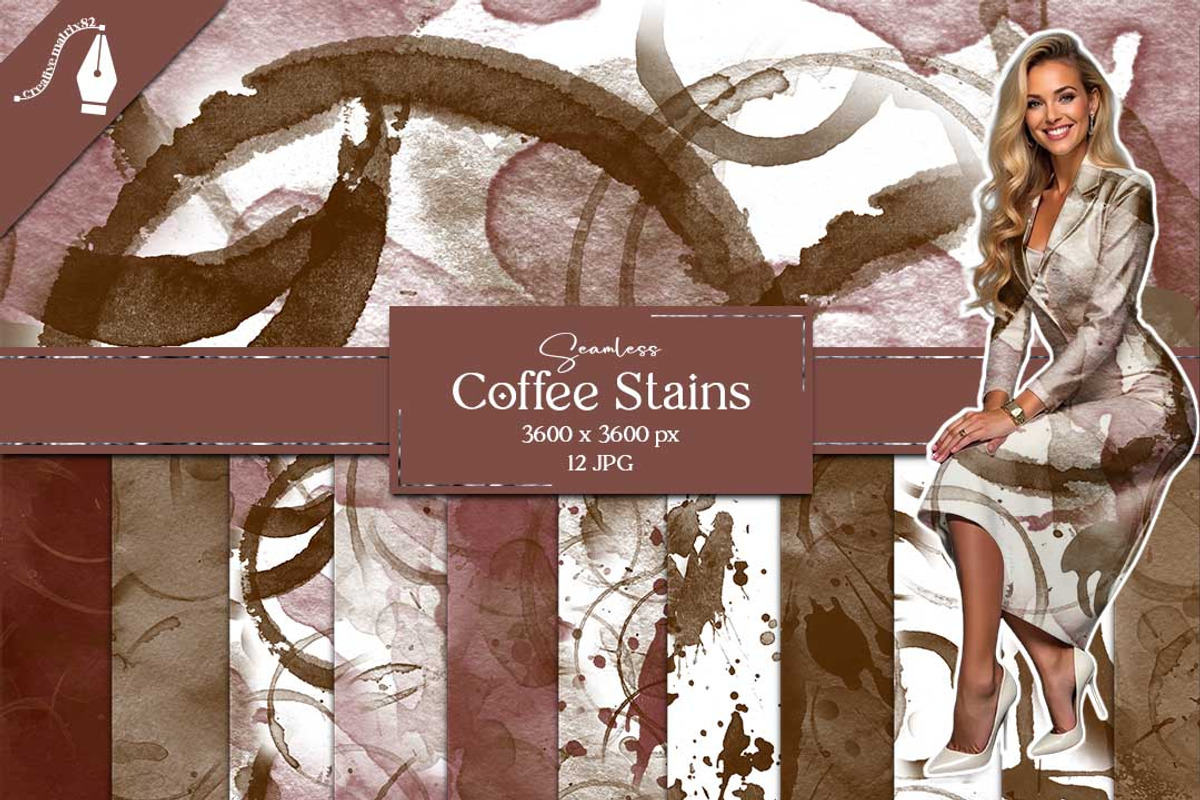 Coffee Stains Digital Paper, a Texture Graphic by Creative Matrix82 (Photo 1 of 4)