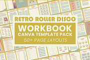 Retro Roller Disco Canva Workbook, a Brochure Template by WorkShy Studio (Thumbnail 1 of 6)