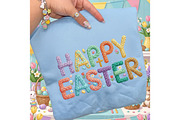 Happy Easter Cross Faux Yarn Design, an Illustration by Designking (Thumbnail 2 of 6)