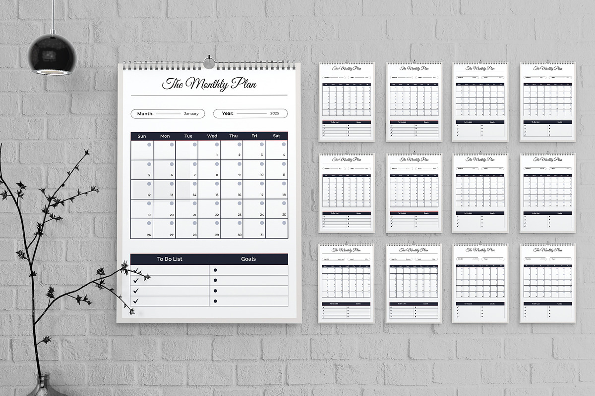 Monthly Planner Template, a Stationery Template by MightyDesign (Photo 1 of 7)
