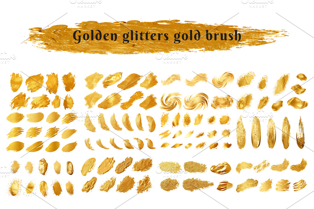 Gold glitters golden brush stroke, a Shape Add-On by Shahjahangdb1