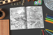 Zen Gardens Coloring Pages (Adults), a Decorative Illustration by MuzaArtStudio (Thumbnail 2 of 4)