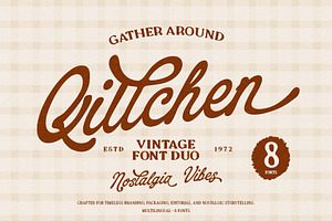 Qittchen - Handcrafted Vintage Font, a Handwritten Font by Nollev
