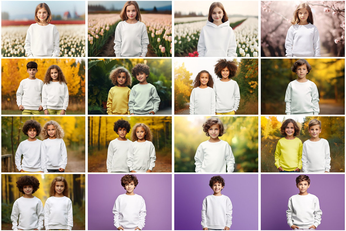Kids Sweatshirt Mockup Bundle, a Hoody Mockup by Forhadx5 (Photo 6 of 9)