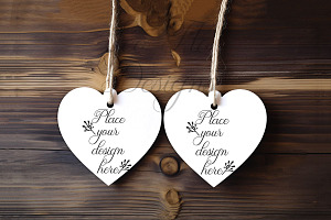 Heart shape tags valentine's cards, a Stationery Template by Leo Flo Mockups