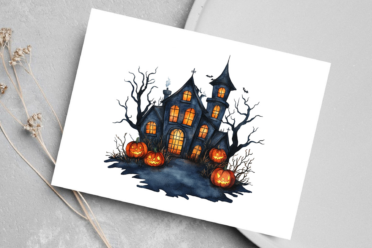 Watercolor Spooky Halloween Frames, an Illustration by Canvas Craft (Photo 6 of 8)