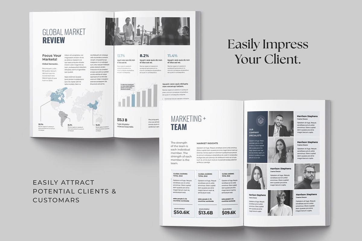 Annual Report Template, Marketing, a Brochure Template by Niofix (Photo 3 of 6)