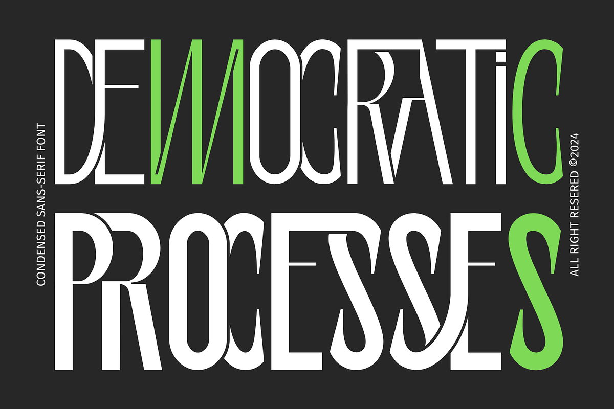 DEMOCRATIC PROCESSES Font, a Sans Serif Font by 177Studio (Photo 1 of 8)