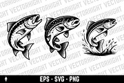 vector icon of a jumping salmon, an Animal Illustration by Vectorhight (Thumbnail 4 of 5)