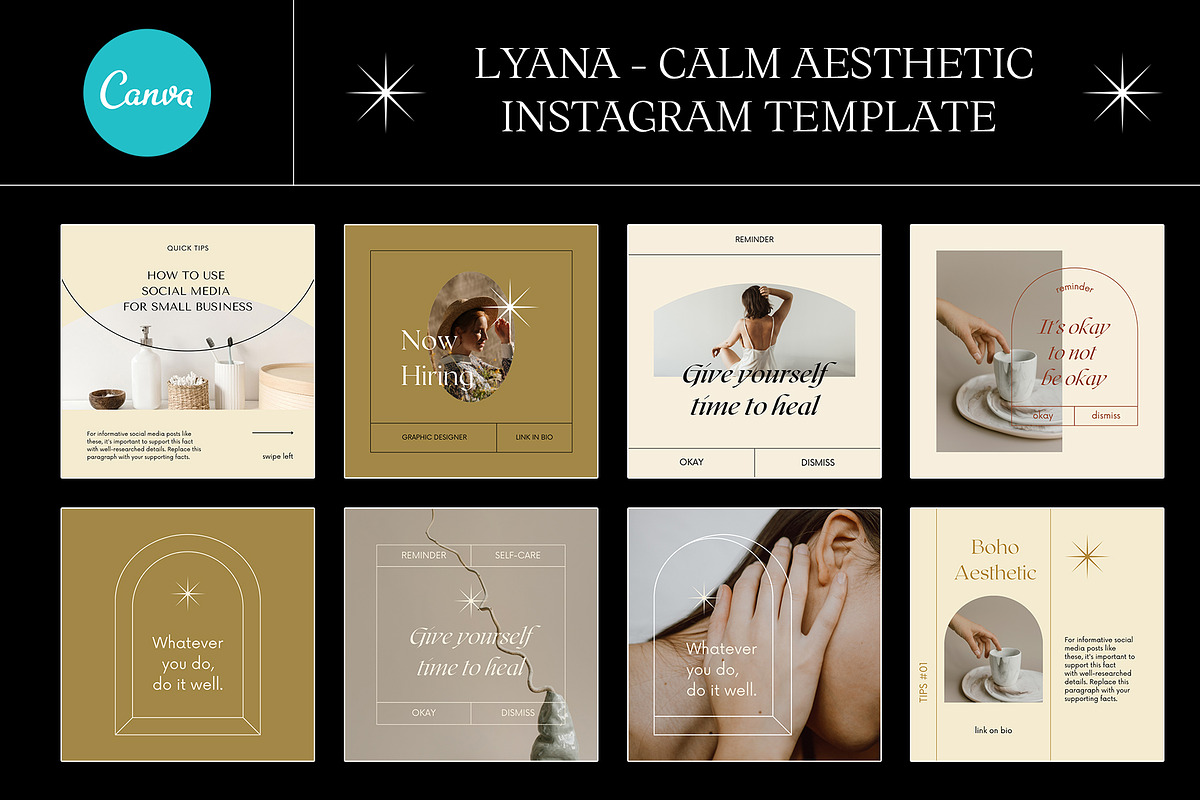 LYANA - Calm Aesthetic IG CANVA, a Social Media Template by Elokka Std. (Photo 4 of 9)