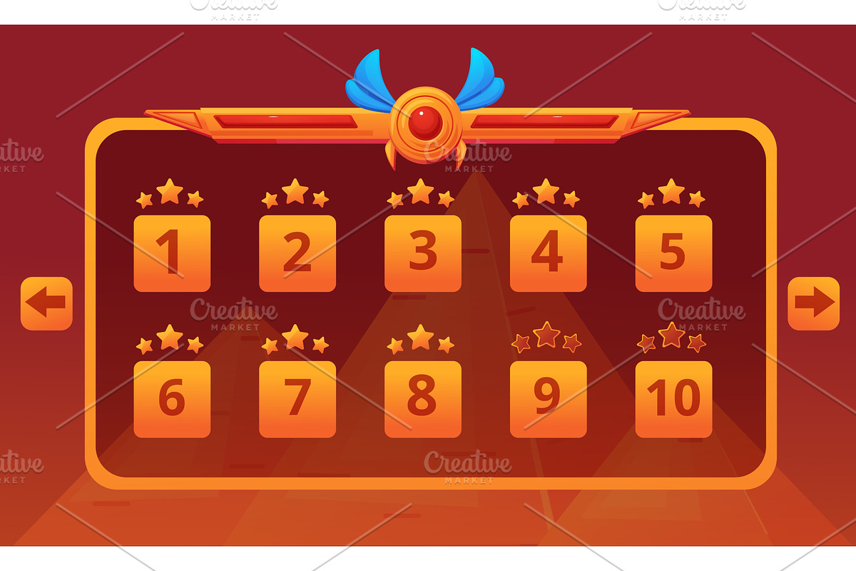 Select level screen in online game, an Illustration by LadadikArt