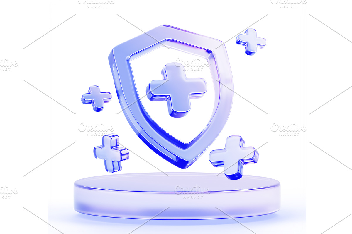 3d medical podium with glass, a Healthcare Illustration by Marozhkastudio