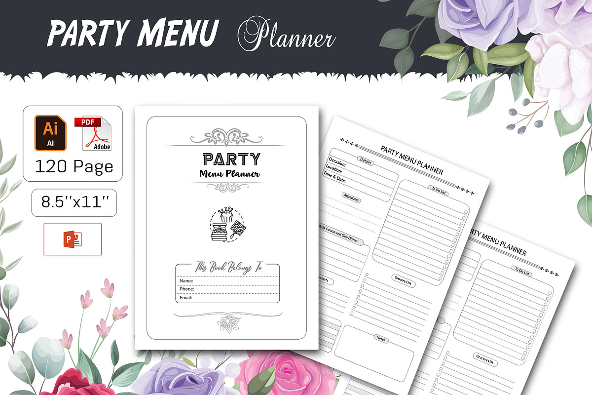Party Menu Planner, a Stationery Template by design_hut (Photo 1 of 3)