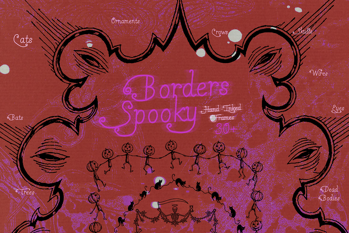 Spooky Halloween Borders, a Decorative Illustration by Lilithcollageart (Photo 2 of 10)