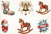 Christmas Vintage Designs Clipart, an Illustration by DreamCafeArt (Thumbnail 2 of 8)