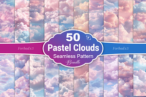 Pastel Cloud Seamless Pattern, a Pattern Graphic by Forhadx5