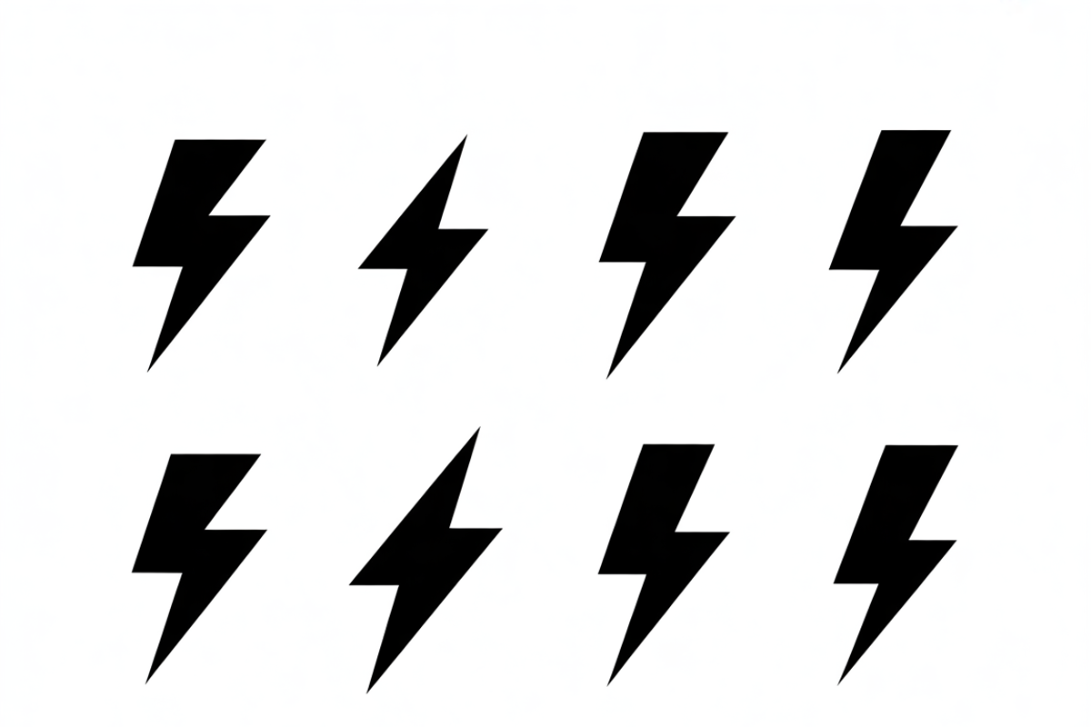 A bold set of lightning bolt icons, an Illustration by Amazin_art (Photo 5 of 13)