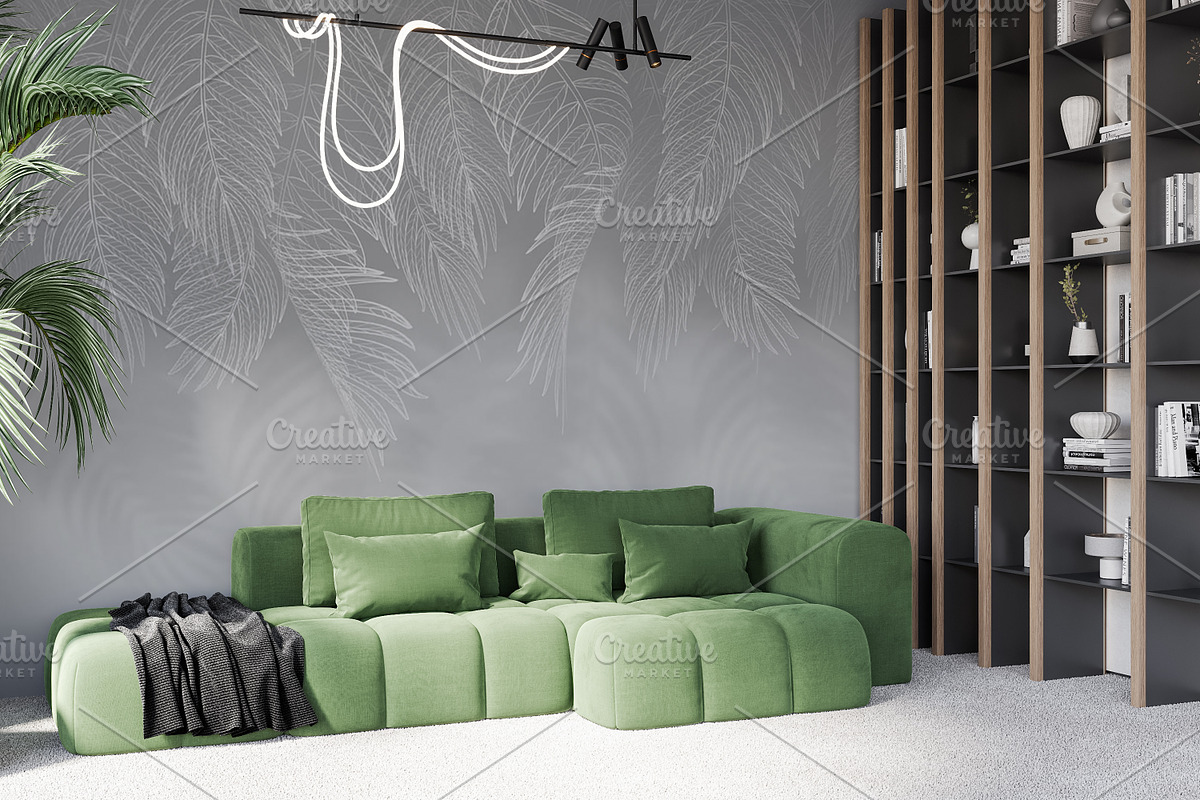 Wallpaper mockup Luxury living room, a Household Mockup by Hunny Badger (Photo 7 of 9)