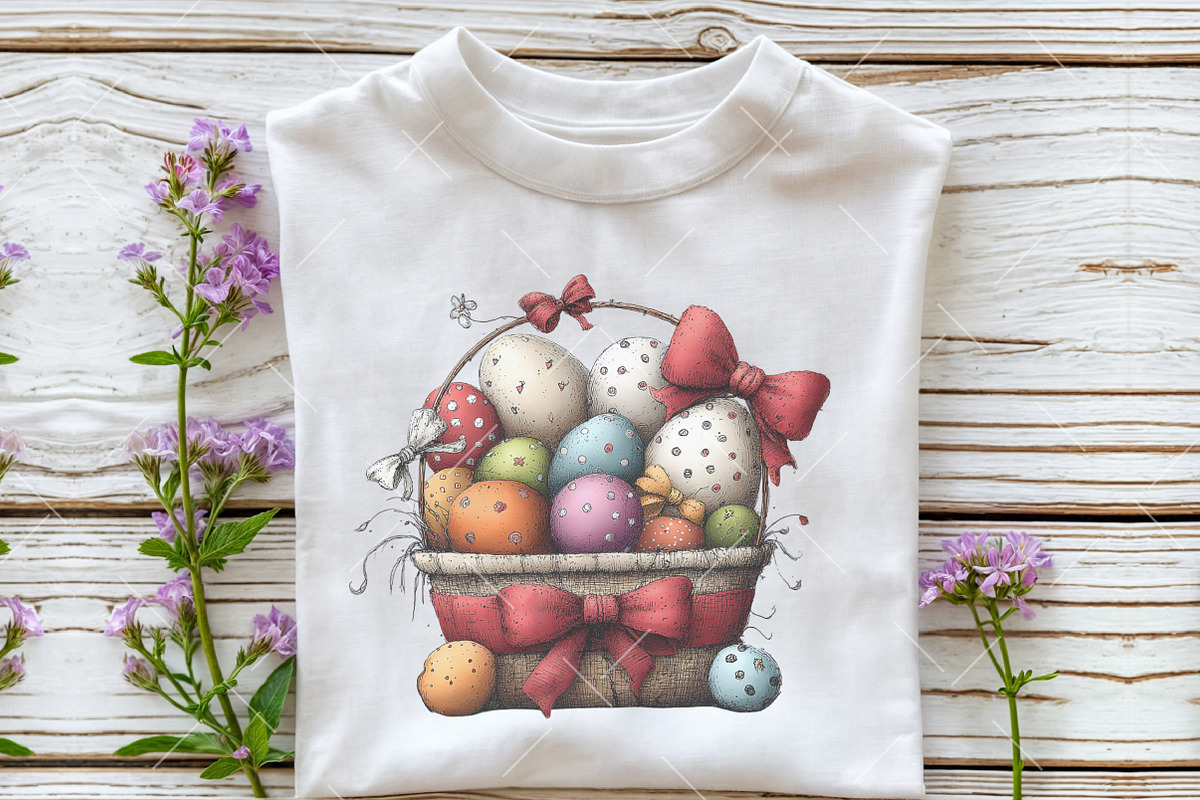 Whimsical Easter Egg Basket Clipart, an Illustration by OK Design (Photo 4 of 6)