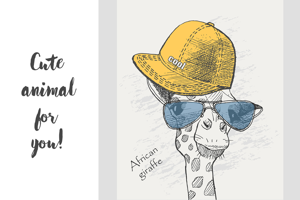 cool giraffe in the rapper cap, an Object Graphic by Danya