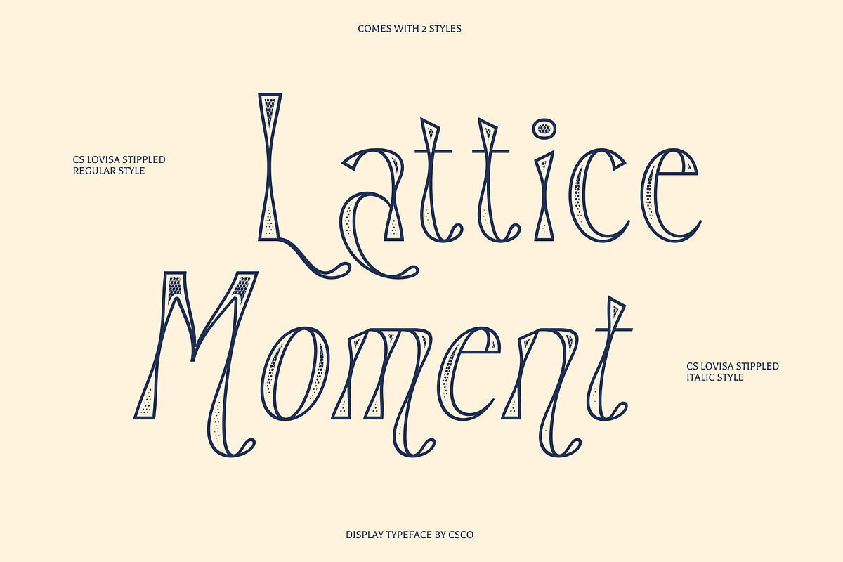 CS Lovisa Stippled, a Sans Serif Font by Craft Supply Co. (Photo 2 of 8)