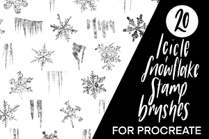 Procreate Icicle & Snowflake Brushes