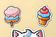 “Cute Cats & Ice Cream” bundle, an Illustration by ETARA by Mea Hau (Thumbnail 5 of 8)