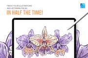 70 Flower Stamp Affinity Brushes, a Brush Add-On by Riveros Illustration (Thumbnail 6 of 9)