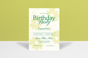 Floral Birthday Invitation, an Invitation Template by graphicook