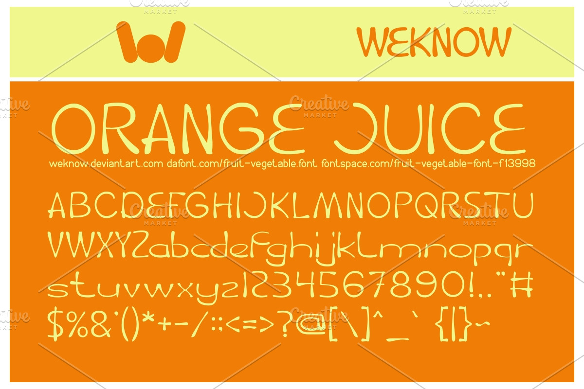 fruit vegetable font preview 4