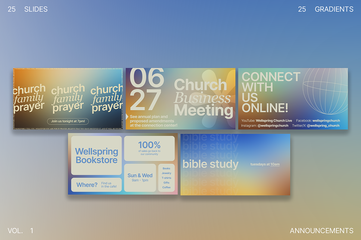 Soft Announcement Slides + Gradients, a Presentation Template by JD Designs (Photo 4 of 7)