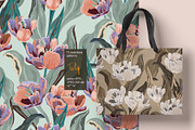 Tulip seamless vector set, a Pattern Graphic by PatternsBlooming (Thumbnail 3 of 8)