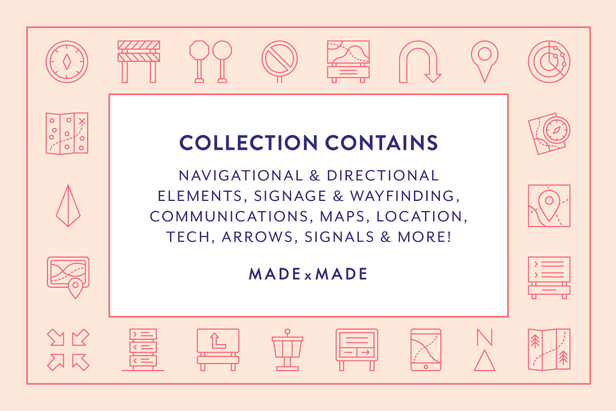 Navigation Line Icons, an Outline Icon by Made by Made (Photo 2 of 7)