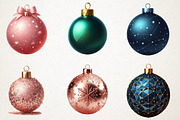 Modern Christmas Baubles Clipart, an Illustration by RobertsArt (Thumbnail 2 of 7)