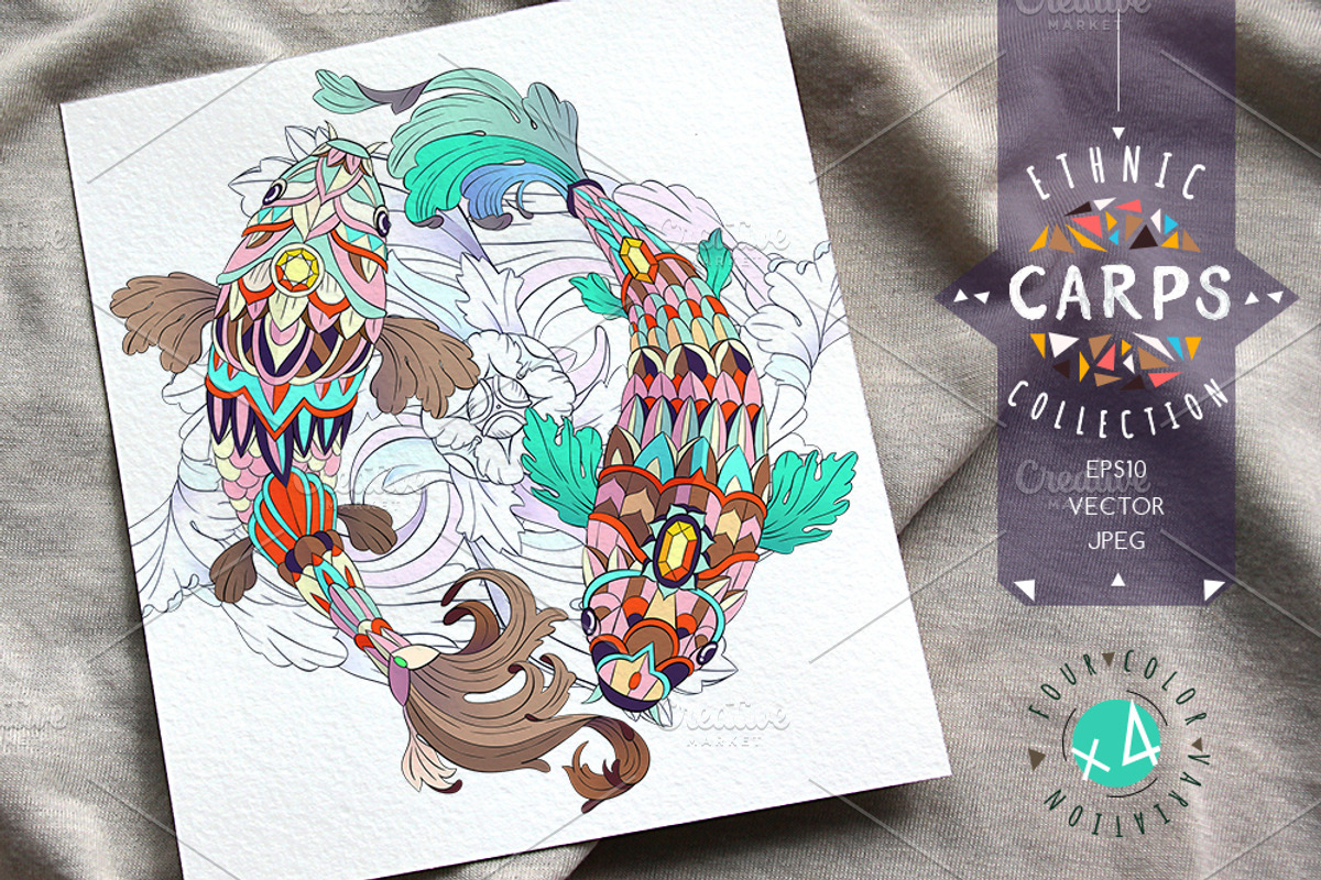 Ethnic Collection: Carps, a Decorative Illustration by ArtoJoy (Photo 1 of 6)