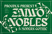 Zaiwo Nobles | Modern Gothic, a Font by Denustudios (Thumbnail 1 of 13)