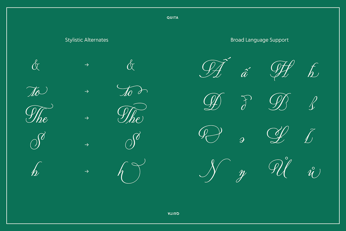 Quita - An exquisite pointed-pen font.