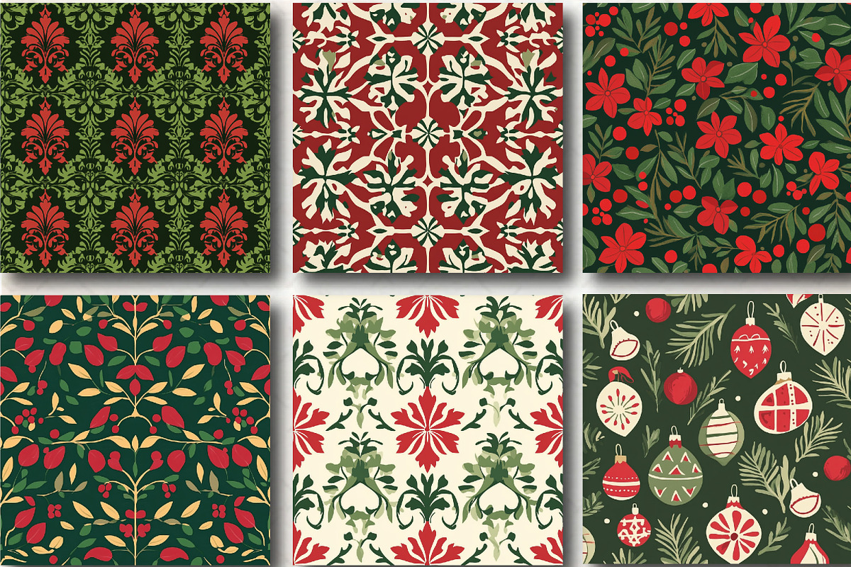 Red Green Christmas Patterns, a Pattern Graphic by DreamCafeArt (Photo 4 of 6)