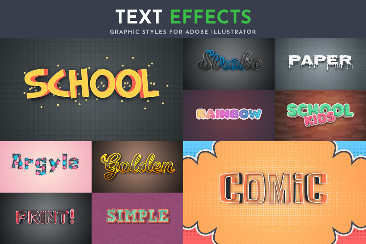 100 Vector Text Effects | Part 2, a Layer Style Add-On by rwgusev (Photo 11 of 11)