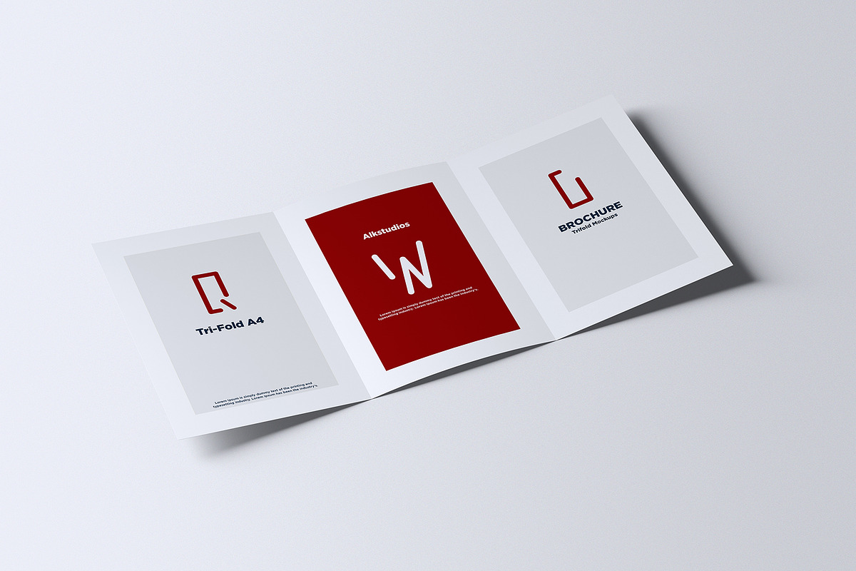 Tri-Fold A4 Brochure Mockup, a Print Template by AlkStudio (Photo 1 of 9)