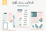 Floral Digital stickers Bottle Green, an Illustration by Oh Mia Studio (Thumbnail 3 of 3)