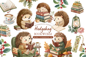 Hedgehog Bookworm PNG Clipart
