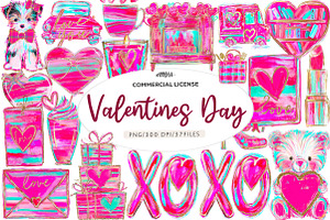 watercolor valentine day clipart, an Illustration by CreationArt