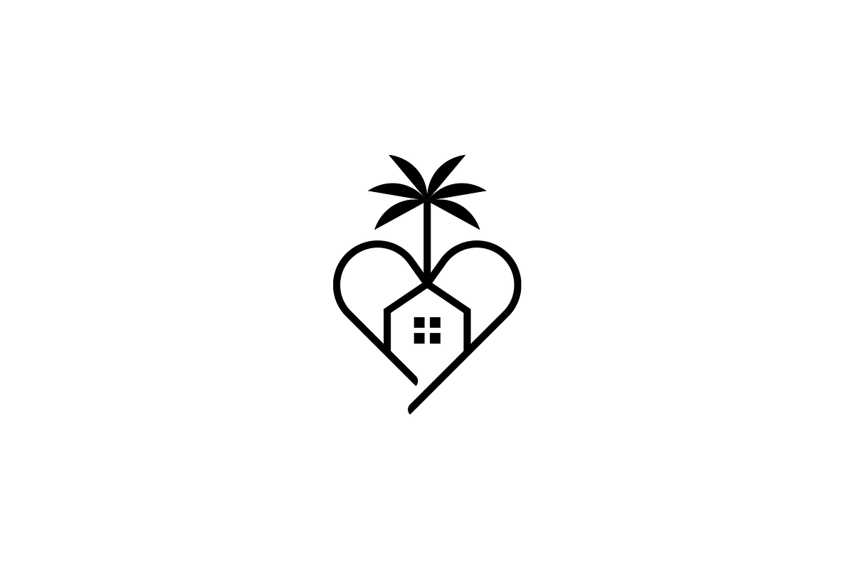 Minimalist Love House with Palm Logo, a Branding & Logo Template by Luxury Logos (Photo 3 of 4)