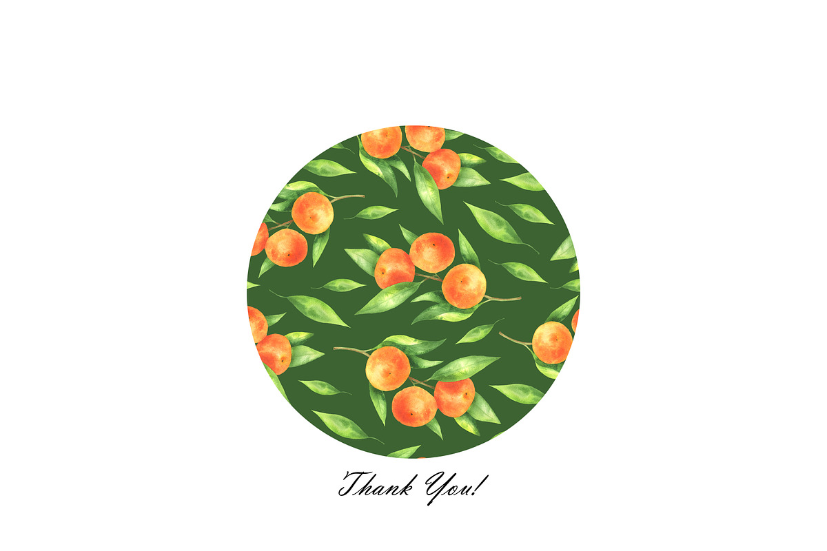 Tangerine Seamless Patterns, a Food Illustration by OlDm_Shop (Photo 10 of 10)