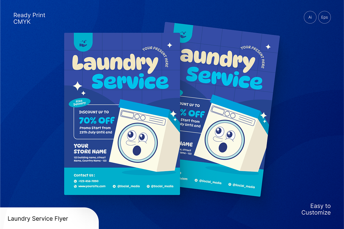 Laundry Service Flyer, a Flyer Template by Annora Studio (Photo 1 of 6)