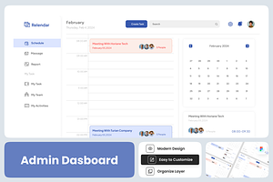 Relendar - Calendar Dashboard, an UI Kit Template by Annora Studio