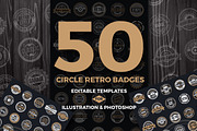 50 Vintage Round Badge & Logo, a Branding & Logo Template by Raftel (Thumbnail 1 of 5)