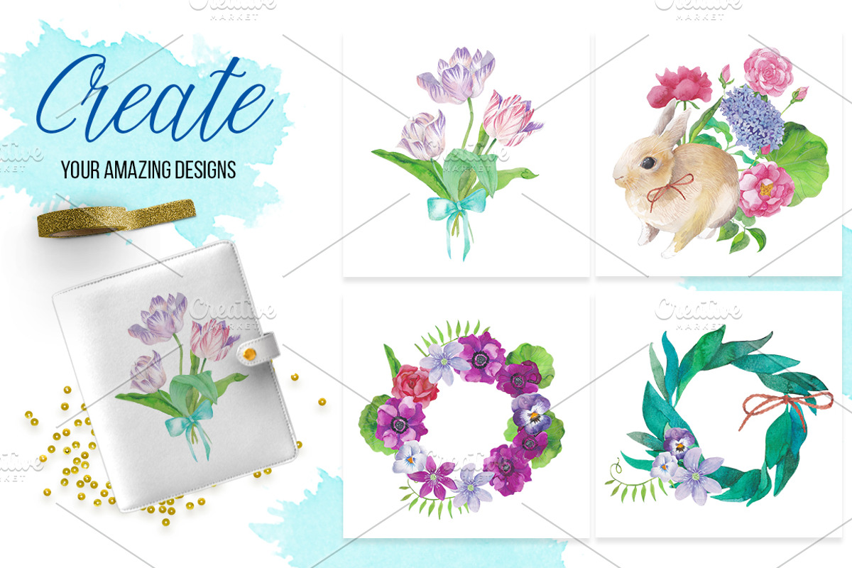 Secret garden: big watercolor bundle, an Object Graphic by Beauty Drops (Photo 5 of 5)